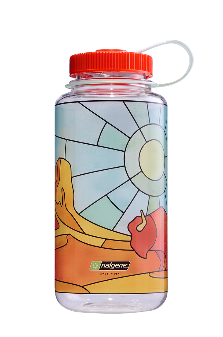 32oz Wide Mouth Stained Glass Print Bottles