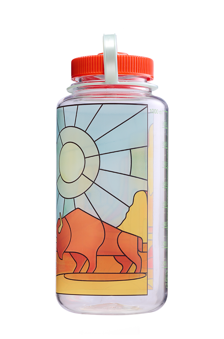 32oz Wide Mouth Stained Glass Print Bottles