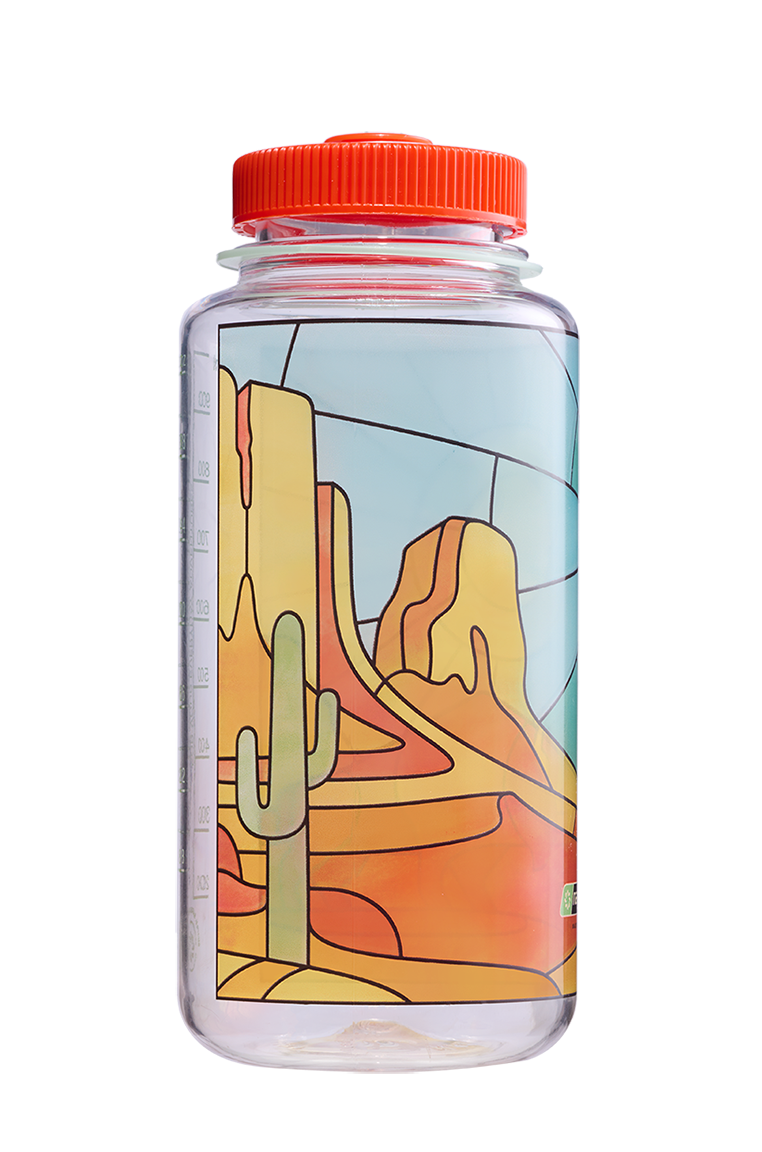 32oz Wide Mouth Stained Glass Print Bottles