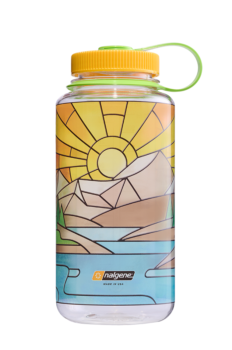 32oz Wide Mouth Stained Glass Print Bottles