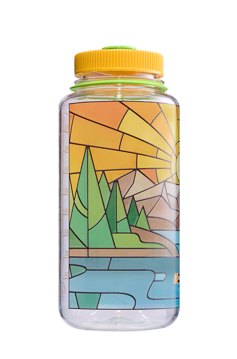 32oz Wide Mouth Stained Glass Print Bottles