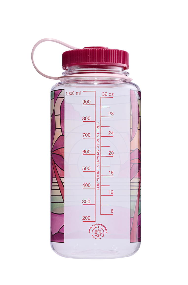 32oz Wide Mouth Stained Glass Print Bottles