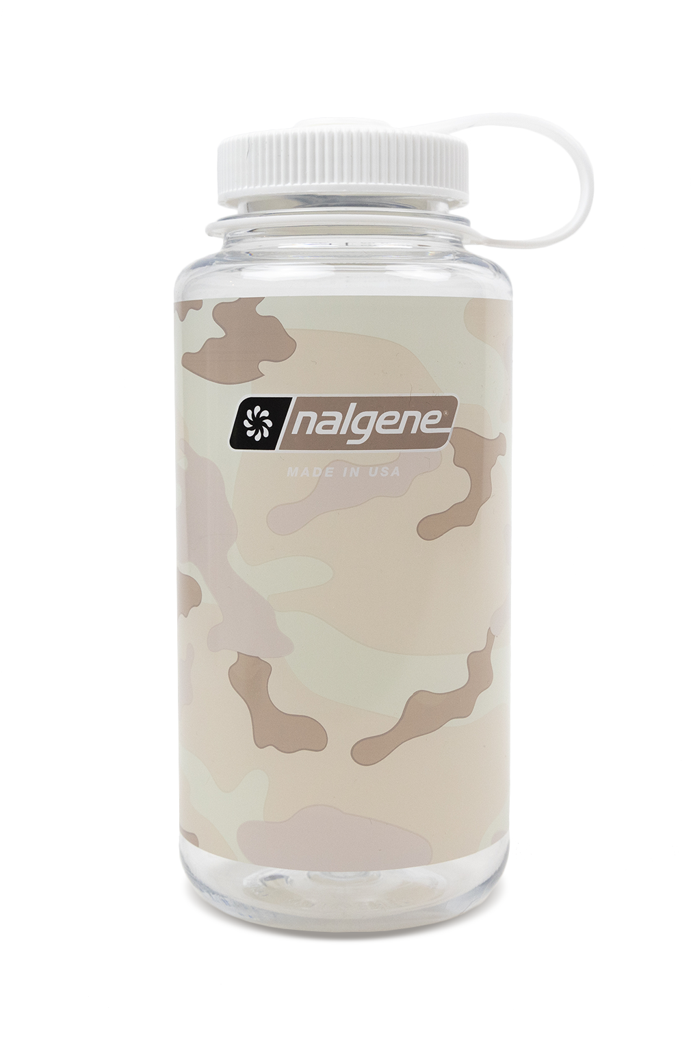 32oz Wide Mouth White Camo Front